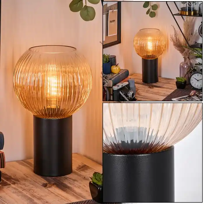 Koop Vandaag Koyoto Kogellampje, Bureaulamp, Tafellamp 20 cm Amber, Duidelijk, 1-licht