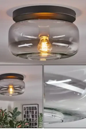 Aanbieding Boza Plafondlamp, Kogellampje Duidelijk, Rookkleurig, 1-licht