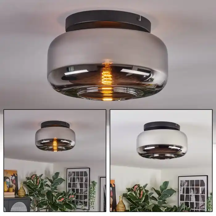 Must-Have Boza Plafondlamp, Kogellampje Chroom, Rookkleurig, 1-licht