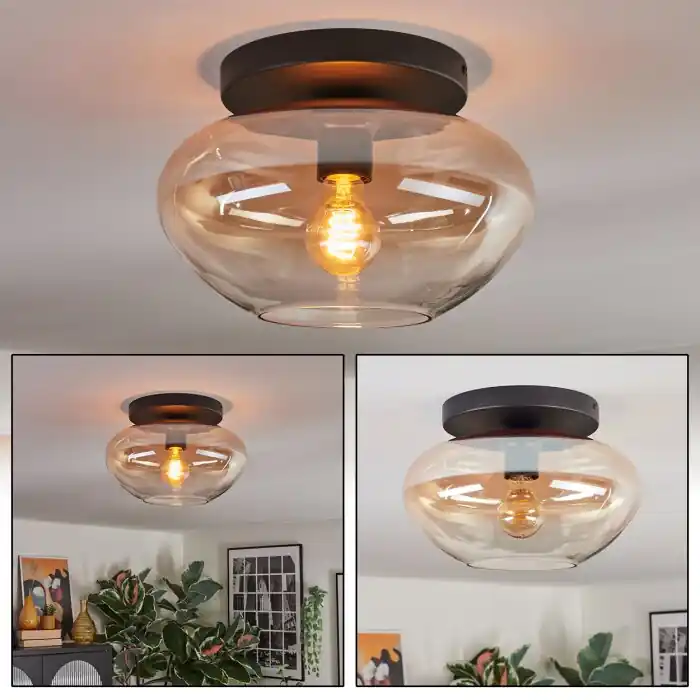 Alleen Vandaag Mertola Plafondlamp, Kogellampje Amber, Duidelijk, 1-licht