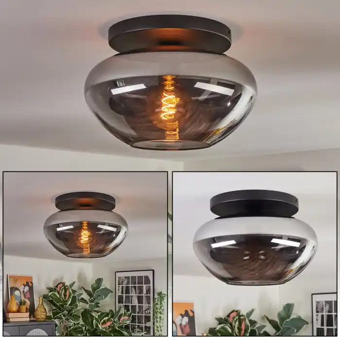 Hete Deal Mertola Plafondlamp, Kogellampje Rookkleurig, 1-licht