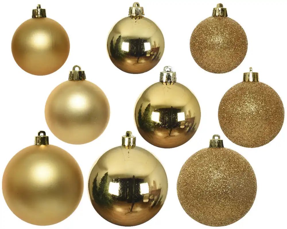 Decoris Kerstballen polystyreen shiny, matt, glitter mix (ø10 cm) Laatste Kans
