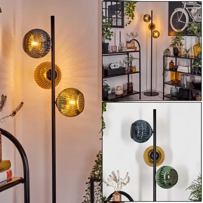 Betrouwbaar Koyoto Staande lamp Blauw, Goud, Groen, Duidelijk, 3-lichts