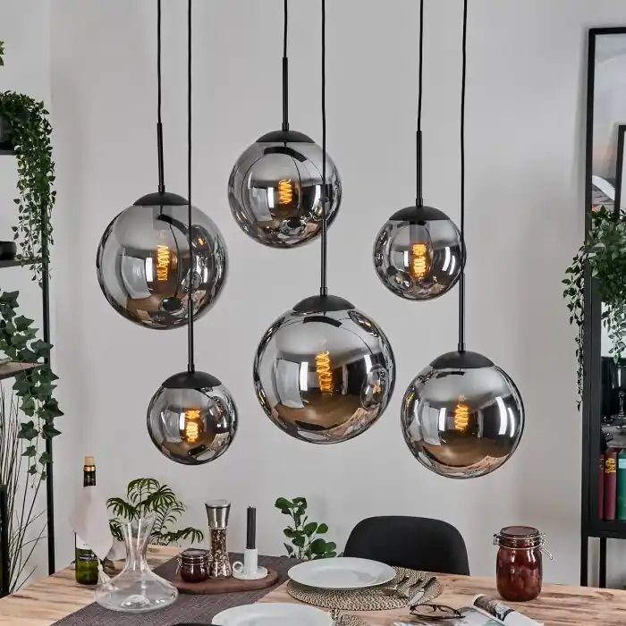 Gastor Hanglamp, Kogellampje, Hanglamp Rookkleurig, 6-lichts Nu Kopen
