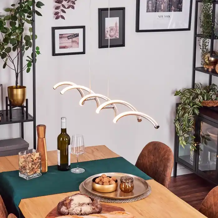 Henrichemont Hanglamp, Hanglamp LED Nikkel mat, 1-licht Alleen Vandaag