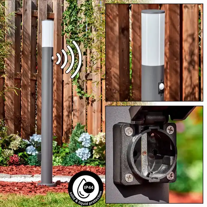 Alleen Vandaag Caserta Stopcontact licht, Pad licht Antraciet, 1-licht, Bewegingsmelder