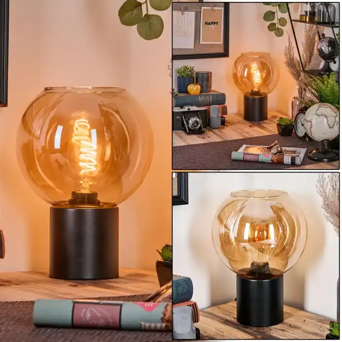 Dagaanbieding Koyoto Kogellampje, Bureaulamp, Tafellamp 20 cm Amber, 1-licht