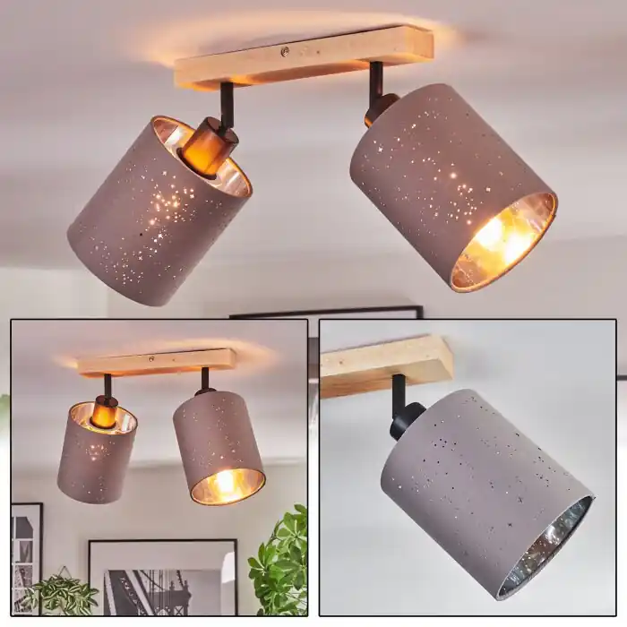 Betrouwbaar Lendemarke Plafondlamp, Plafondspot Natuurlijke kleuren, Zwart, 2-lichts