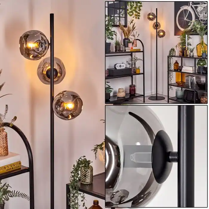 Beperkt Aanbod Ripoll Staande lamp Rookkleurig, 3-lichts