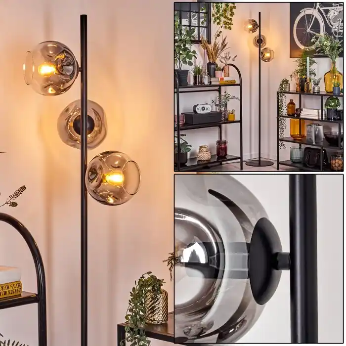 Ripoll Staande lamp Duidelijk, Rookkleurig, 3-lichts Koopje