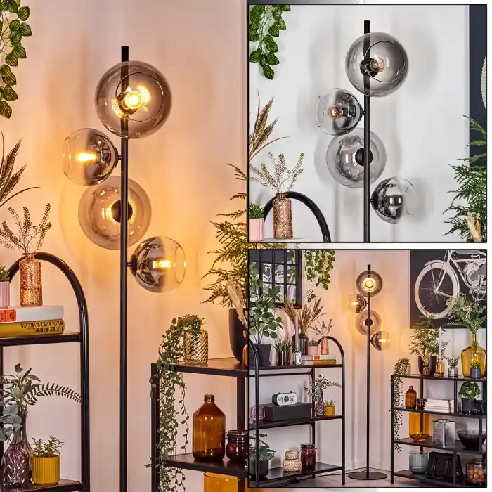 Dagan Staande lamp Duidelijk, Rookkleurig, 4-lichts Lage Prijs