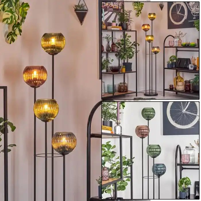 Shop Nu Koyoto Staande lamp 30 cm Blauw, Groen, Koperkleurig, 4-lichts