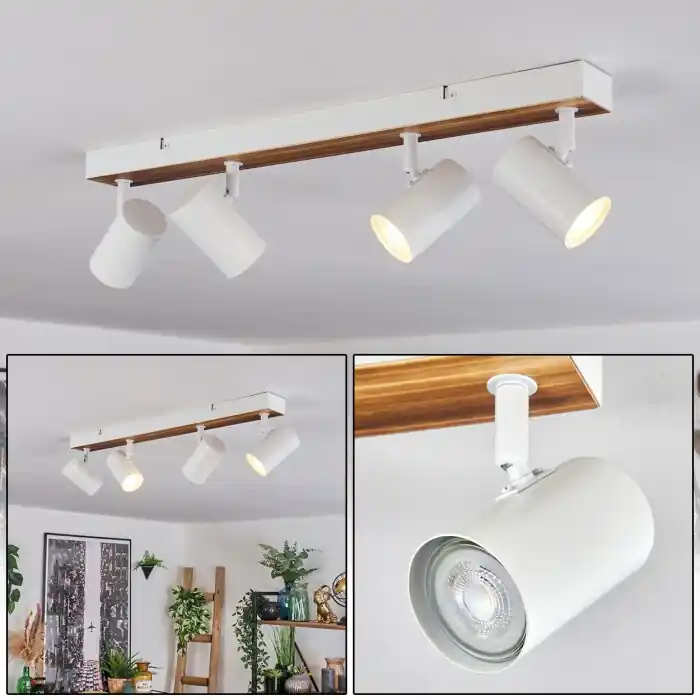 Express Levering Gesteira Plafondlamp, Plafondspot Natuurlijke kleuren, Wit, 4-lichts