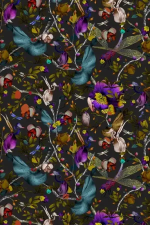 Aanbieding Laagpolig vloerkleed Moooi Carpets Biophilla Dark Slate