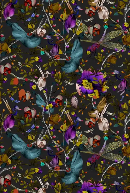 Aanbieding Laagpolig vloerkleed Moooi Carpets Biophilla Dark Slate