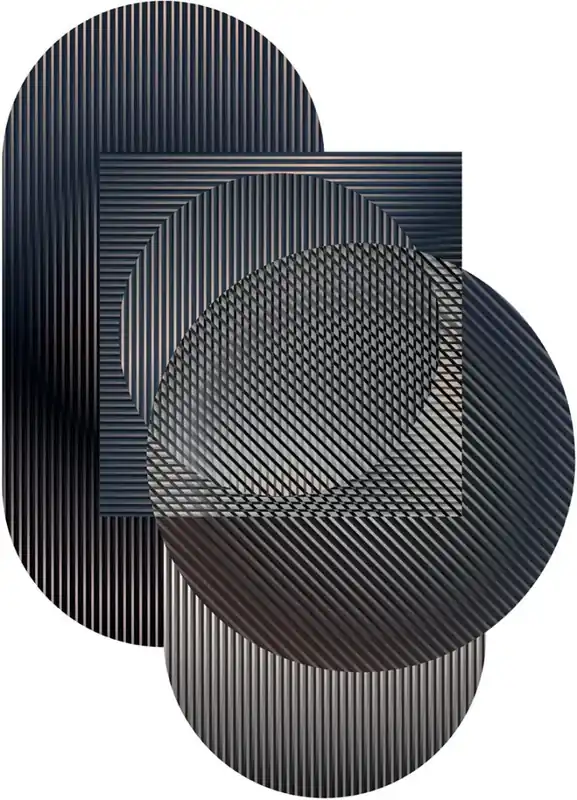 Laagpolig vloerkleed Moooi Carpets Trichroic Hoxton Shapes Favoriet