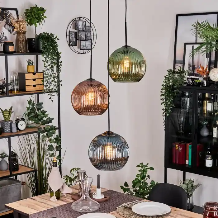 Koyoto Hanglamp, Kogellampje, Hanglamp Zwart, 3-lichts Korting