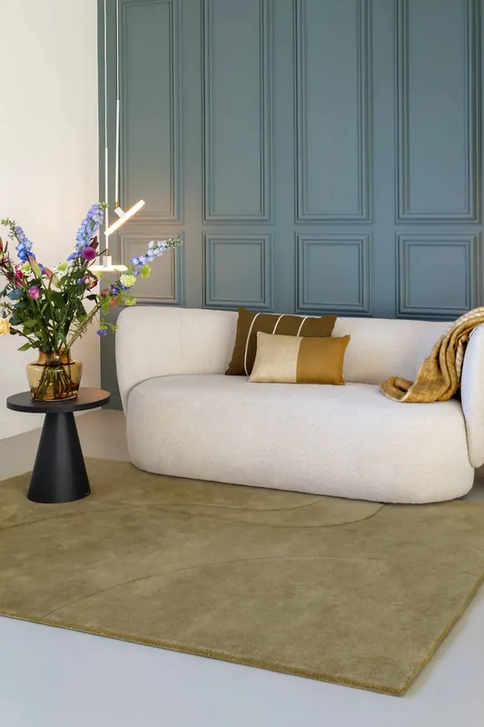 Vloerkleed MOMO Rugs Designer Elvire Instant Crush olive Uitverkoop