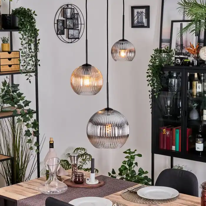 Koyoto Hanglamp, Kogellampje, Hanglamp Amber, Duidelijk, Rookkleurig, 3-lichts Bestel Nu