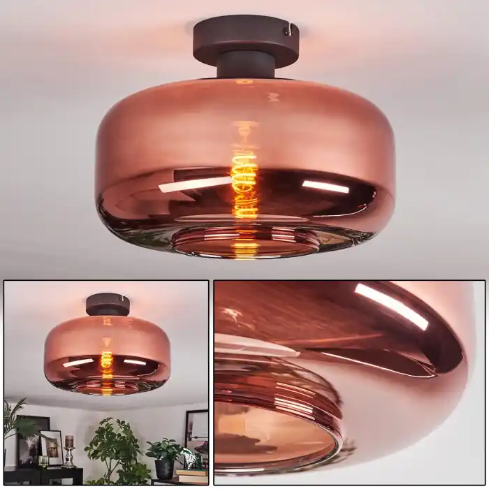 Boza Plafondlamp Koperkleurig, 1-licht Korting