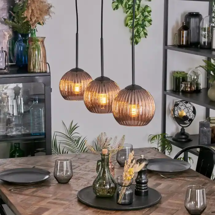 Koyoto Hanglamp, Kogellampje, Hanglamp Koperkleurig, 3-lichts Koop Vandaag