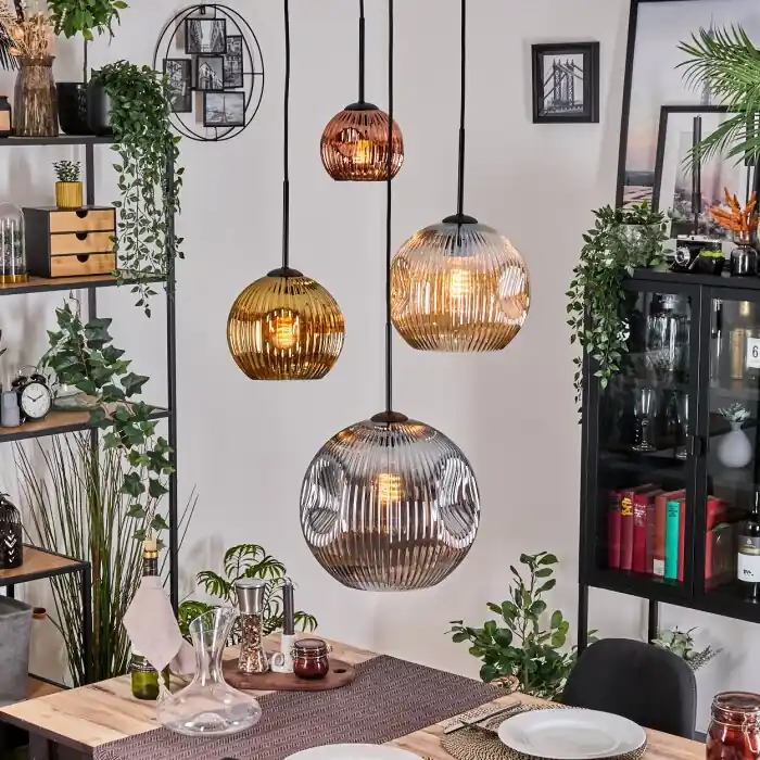Bestseller Ripoll Hanglamp, Kogellampje, Cluster hanglamp Amber, Goud, Koperkleurig, Rookkleurig, 4-lichts