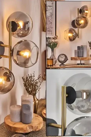 Veilige Betaling Koyoto Kogellampje, Wandlamp Goud, Zwart, 3-lichts