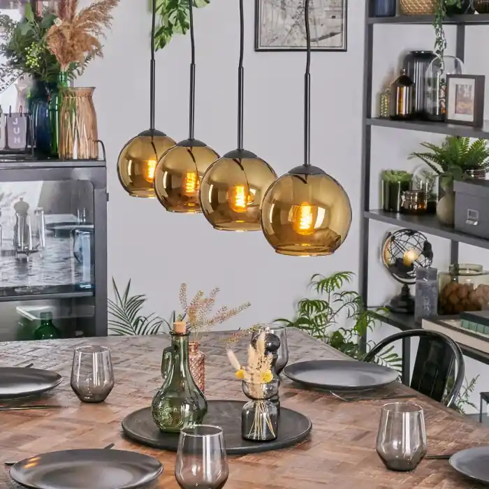 Koyoto Hanglamp, Kogellampje, Hanglamp Goud, 4-lichts Alleen Vandaag