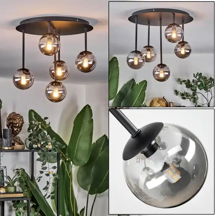 Nieuw Chehalis Plafondlamp, Kogellampje Rookkleurig, 5-lichts