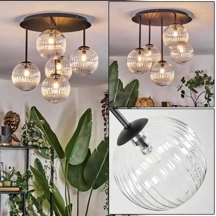 Exclusieve Aanbieding Chehalis Plafondlamp, Kogellampje Duidelijk, 5-lichts