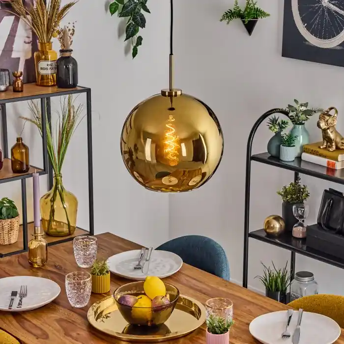 Koyoto Hanglamp, Kogellampje, Hanglamp Goud, Zwart, 1-licht Betaalbaar
