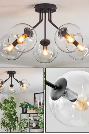 Exclusieve Aanbieding Koyoto Plafondlamp, Kogellampje 52 cm Duidelijk, 5-lichts