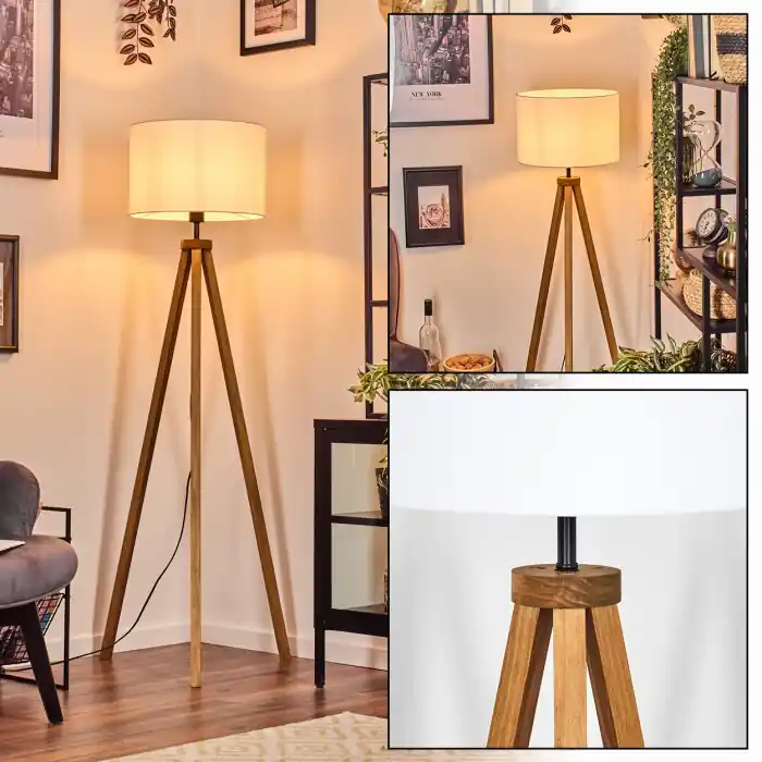 Soungou Staande lamp Natuurlijke kleuren, Zwart, 1-licht Alleen Vandaag