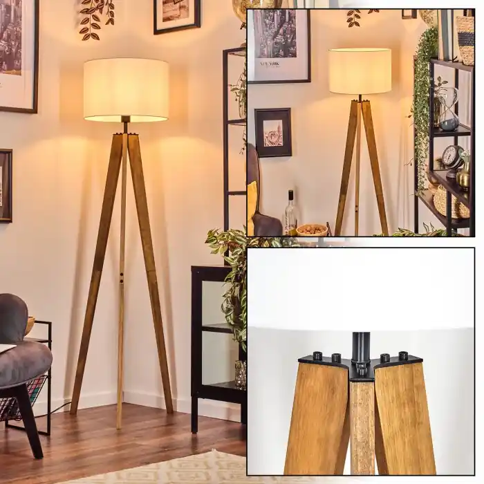 Soungou Staande lamp Natuurlijke kleuren, Zwart, 1-licht Direct Verzonden