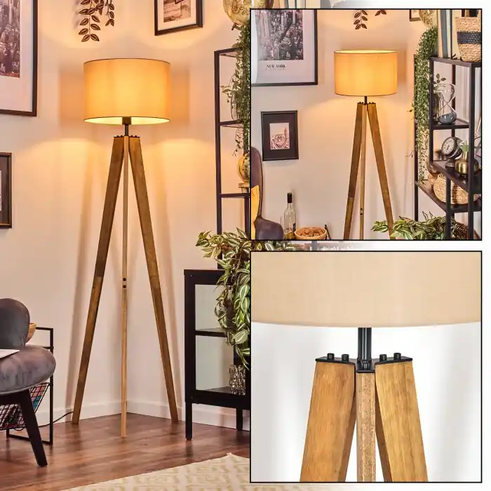 Soungou Staande lamp Natuurlijke kleuren, Zwart, 1-licht Superprijs