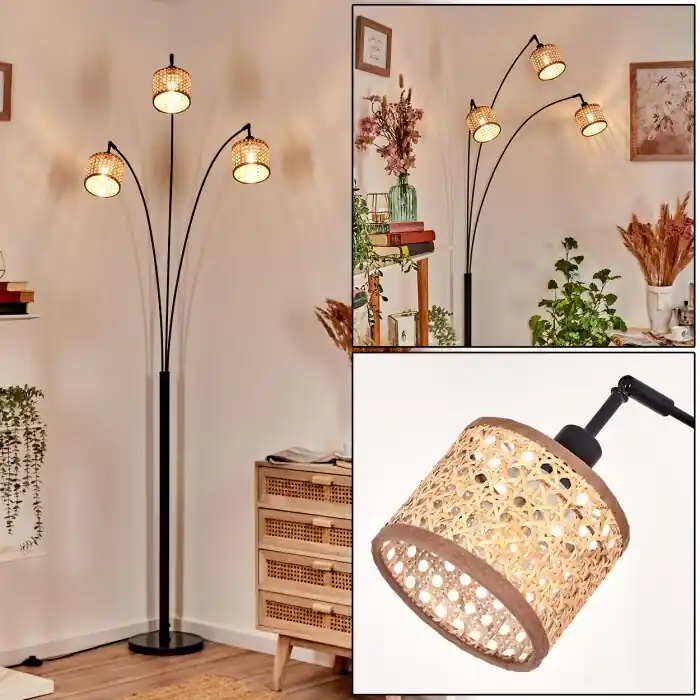 Populair Barcos Staande lamp Zwart, 3-lichts
