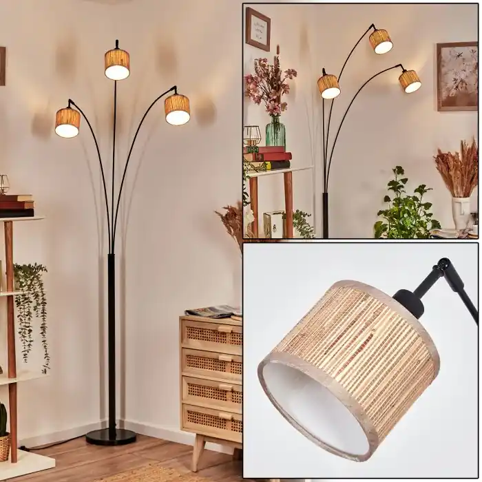 Bongal Staande lamp Zwart, 3-lichts Merkproduct