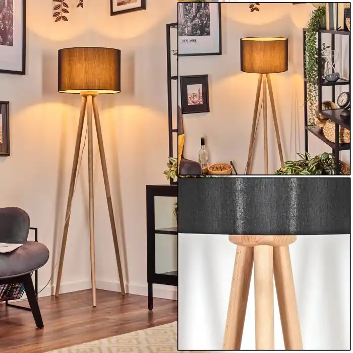 Direct Verzonden Soungou Staande lamp Hout licht, Wit, 1-licht