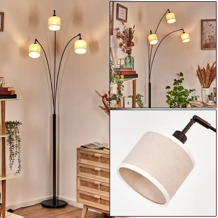 Op = Op Bassagoda Staande lamp Chroom, Zwart, 3-lichts