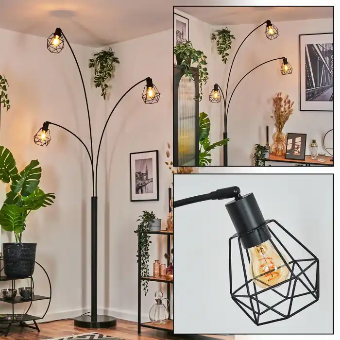 Yaak Staande lamp Zwart, 3-lichts Actieprijs