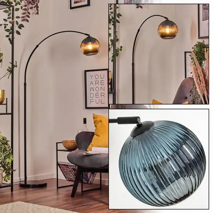 Koyoto Staande lamp, Booglampen Zwart, 1-licht Hoge Kwaliteit