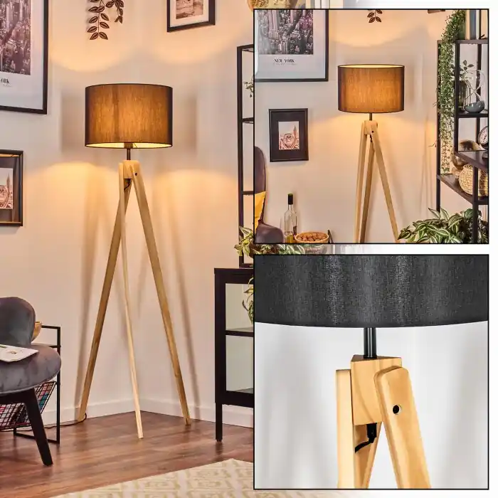 Goedkoop Soungou Staande lamp Natuurlijke kleuren, Zwart, 1-licht