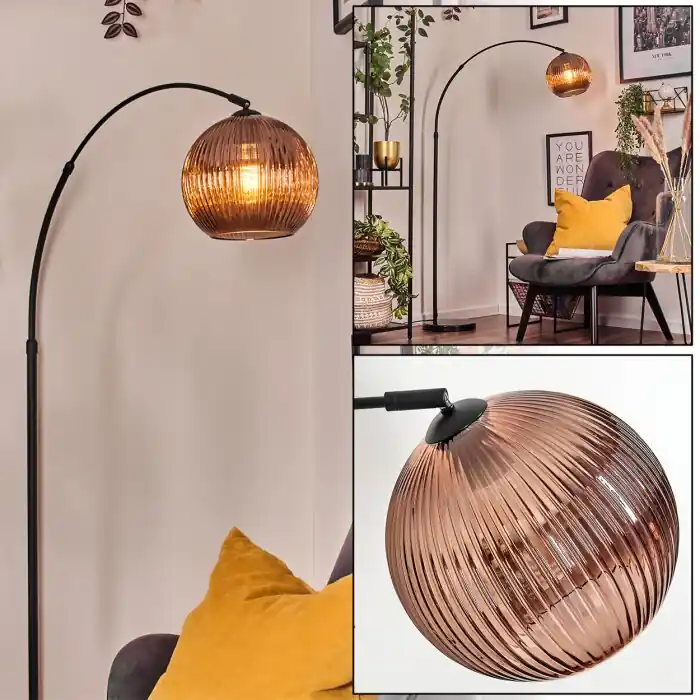 Koyoto Staande lamp, Booglampen Zwart, 1-licht Nu Kopen