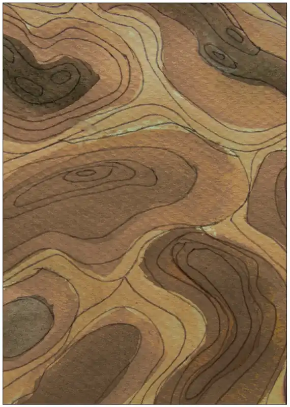Design vloerkleed Hollandse heuvels Oranje Merkproduct