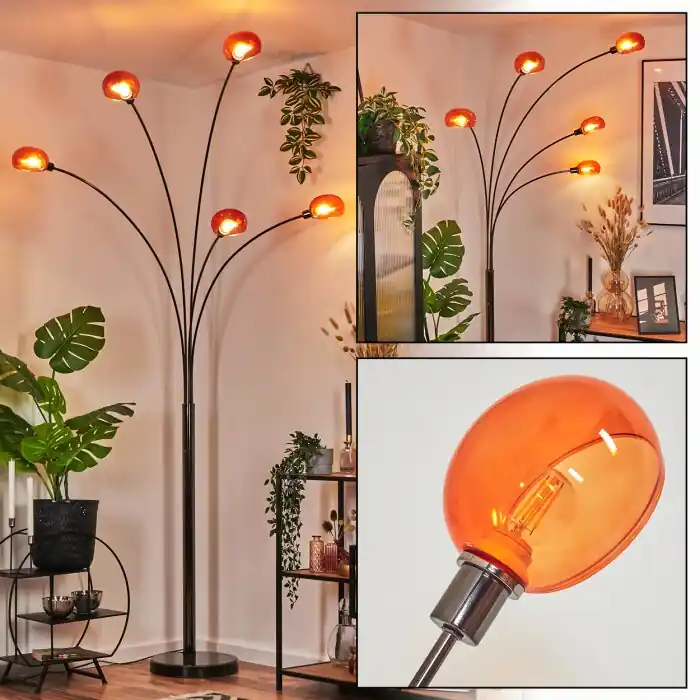 Beperkte Voorraad Nikkala Staande lamp Chroom, Zwart, 5-lichts