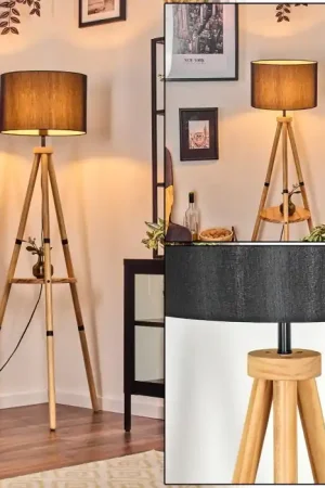 Weekendaanbieding Soungou Staande lamp Natuurlijke kleuren, Zwart, 1-licht