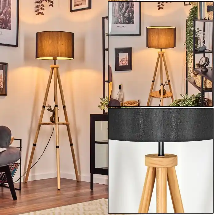 Weekendaanbieding Soungou Staande lamp Natuurlijke kleuren, Zwart, 1-licht