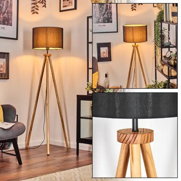 Soungou Staande lamp Natuurlijke kleuren, Zwart, 1-licht Beperkte Voorraad