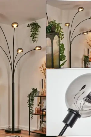 Weekendaanbieding Nikkala Staande lamp Zwart, 5-lichts