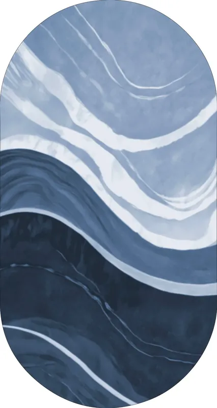 Vloerkleed MOMO rugs x NOŪRA studios - Waves Blue capsule Finale Uitverkoop